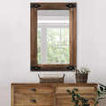 blue page Mirror for Wall, Rustic Wood Mirror by bluepage
