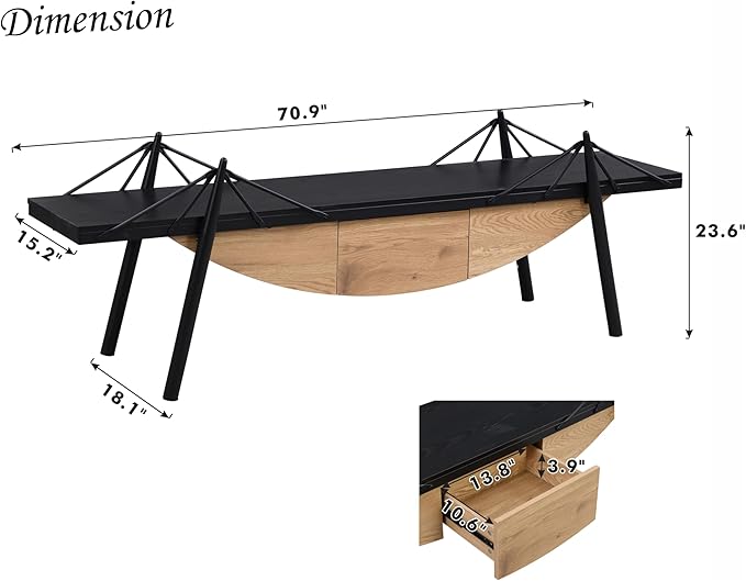 1 Tier Modern Boat-Shaped Bookshelf - Image 3