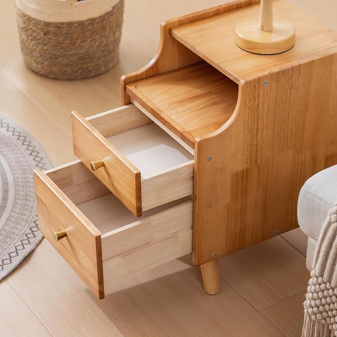 Small Nightstand, Narrow Nightstand, Solid Wood Night Stand, Narrow Side Table - Image 4
