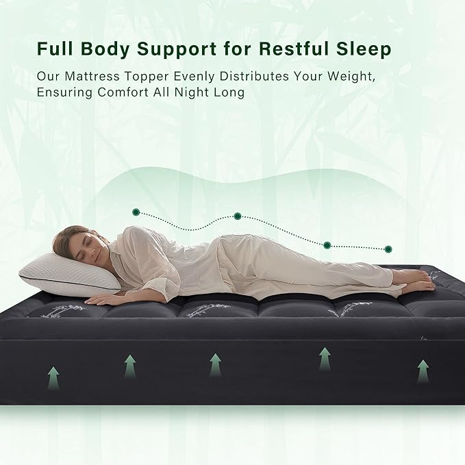 Anluoer Memory Foam Mattress Topper California King, Rayon Derived from Bamboo - Image 4