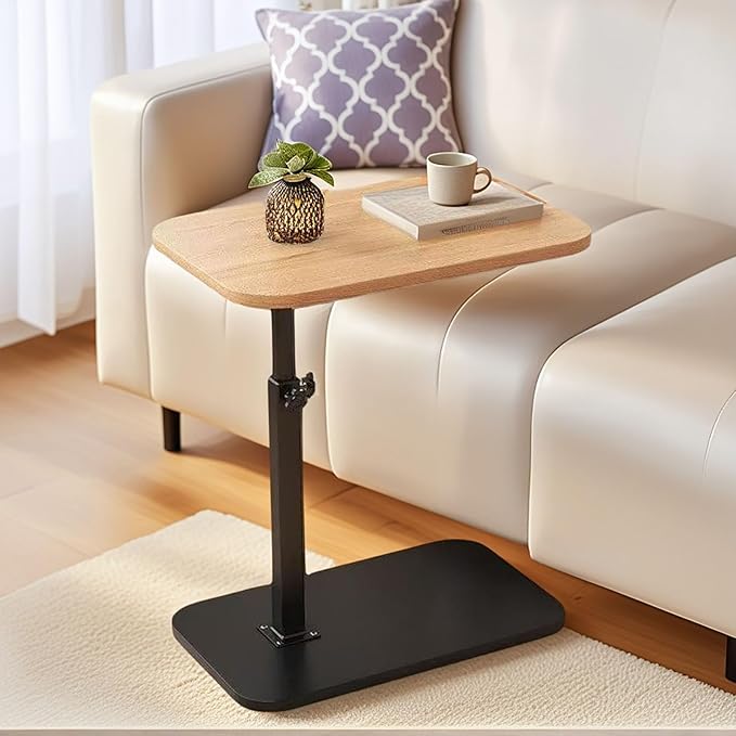 C End Table Adjustable Height, C Shaped Side Tables Living Room and Bedroom - Image 2