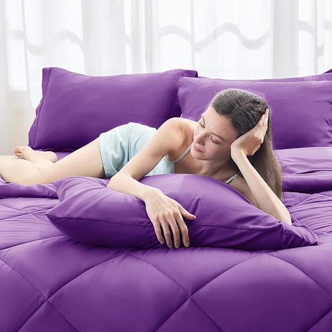 HEVUMYI Purple Cali-King Comforter Set - Image 6