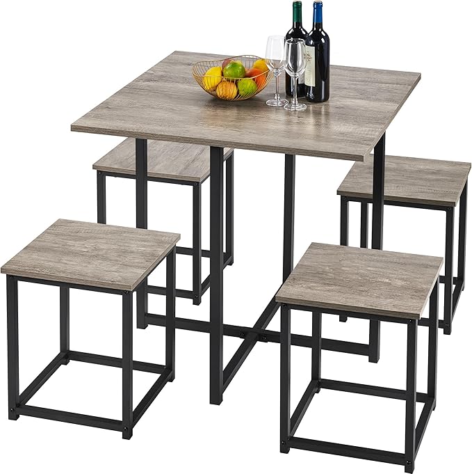 Yaheetech Dining Table Set for 4 Industrial Kitchen Table by Yaheetech