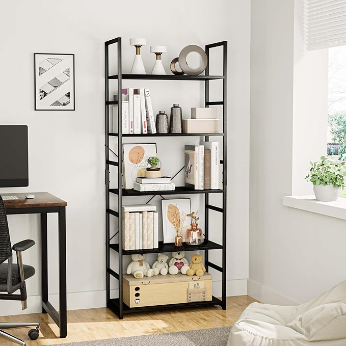 OTK 5 Tier Bookshelf, Tall Bookcase, Office Shelf Storage Organizer, Modern - Image 5