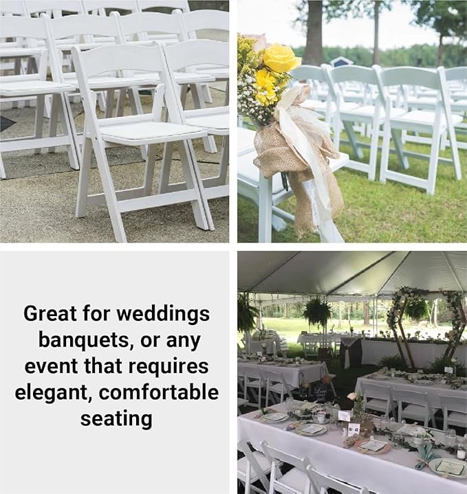 TentandTable White Resin Folding Chairs - Image 7
