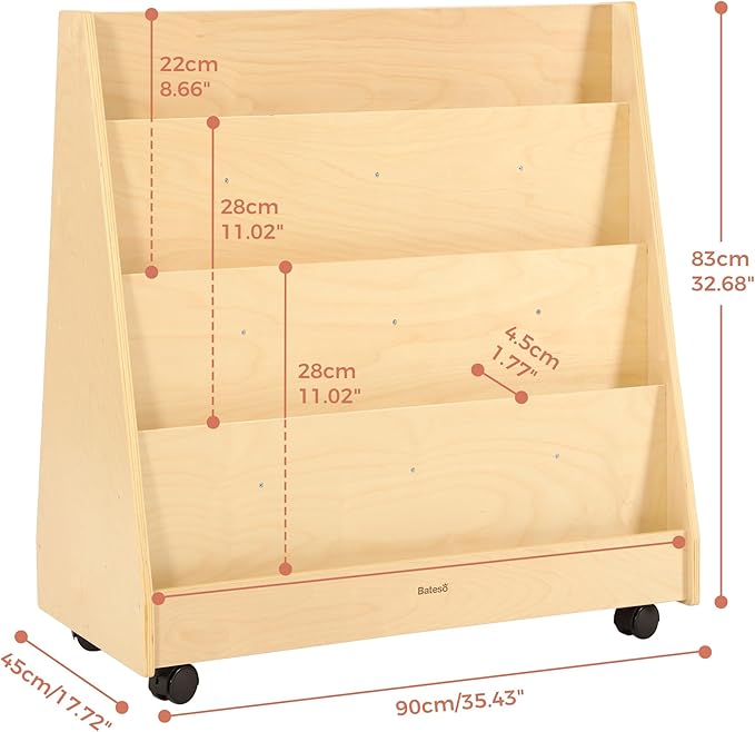 Kids Bookshelf for Toddlers and Babies, Double-Sided Wooden Montessori - Image 2
