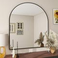 BEAUTYPEAK 32"x34" Arch Bathroom Mirror, Wall Mounted Vanity Metal Frame Mirror by BEAUTYPEAK
