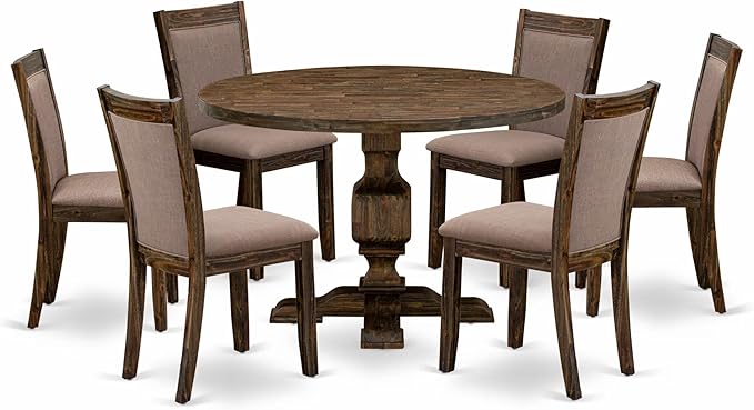 East West Furniture I3MZ7-748 7 Piece Dining Room Table Set Consist of a Round by EastWestFurniture