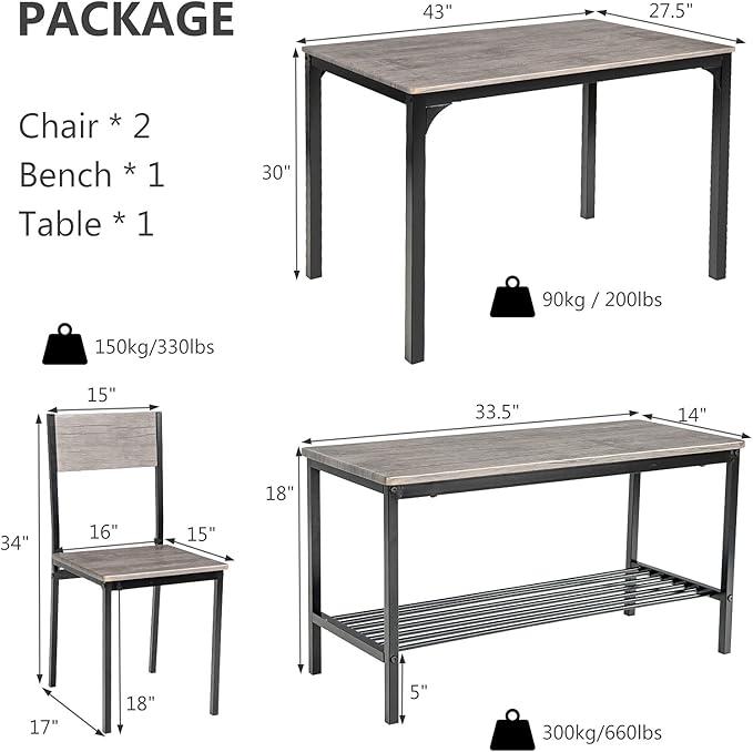 Giantex Dining Table Set for 4, Kitchen Table - Image 9