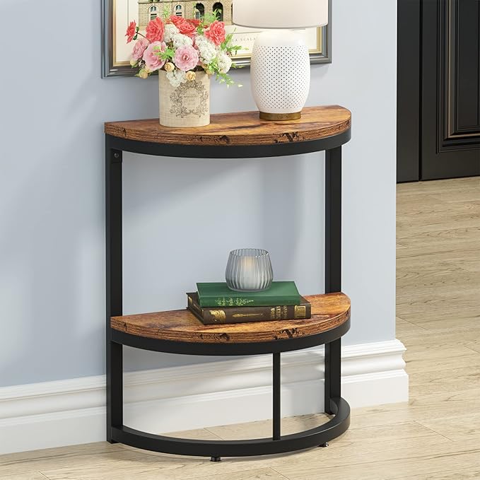 Tribesigns End Table Semi Circle, Small Half Round Side Table - Image 3