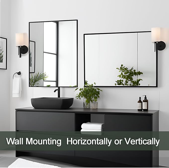 Bathroom Mirror 30x36 Inch, Rectangle Wall Mounted Mirror, Metal Framed Vanity - Image 5