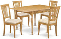 East West Furniture MZAV5-OAK-C 5 Piece Dinette Set by EastWestFurniture