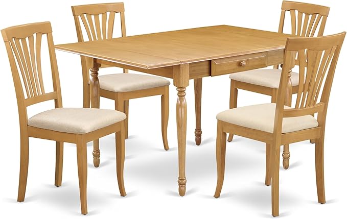 East West Furniture MZAV5-OAK-C 5 Piece Dinette Set by EastWestFurniture