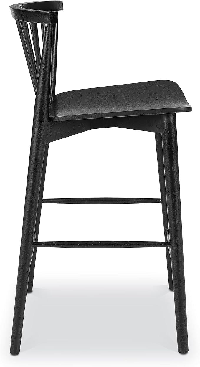 POLY & BARK Ligna Counter Stool Black – Mid-Century Inspired Stool - Image 4