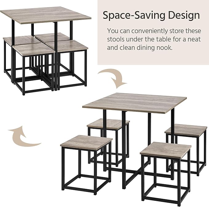 Yaheetech Dining Table Set for 4 Industrial Kitchen Table - Image 4