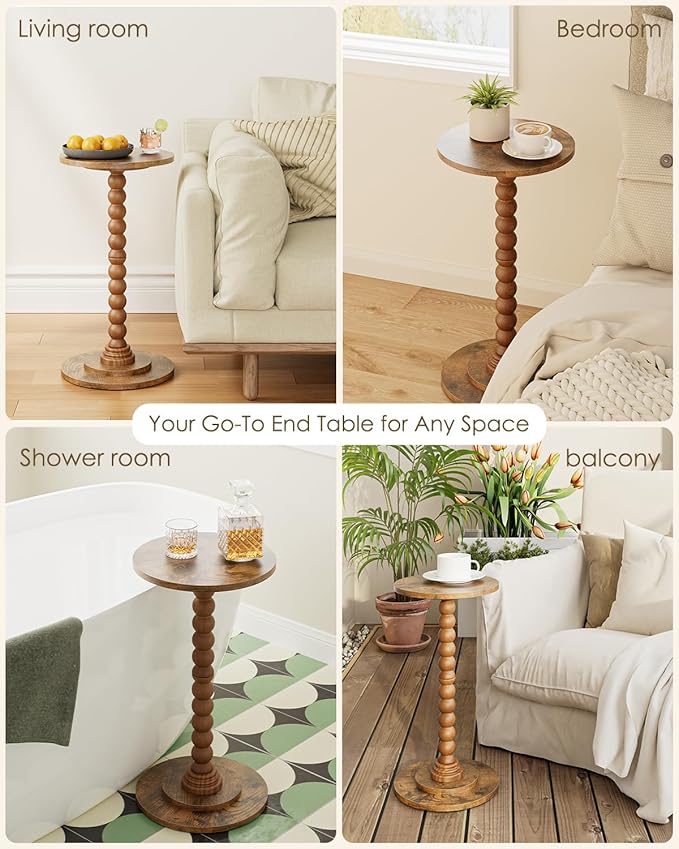 Masupu Round Side Table, Small End Table - Image 9
