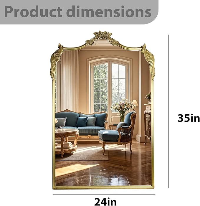 European Retro Mirror, Wall Mirror, Traditional Retro Baroque Mirror, - Image 2