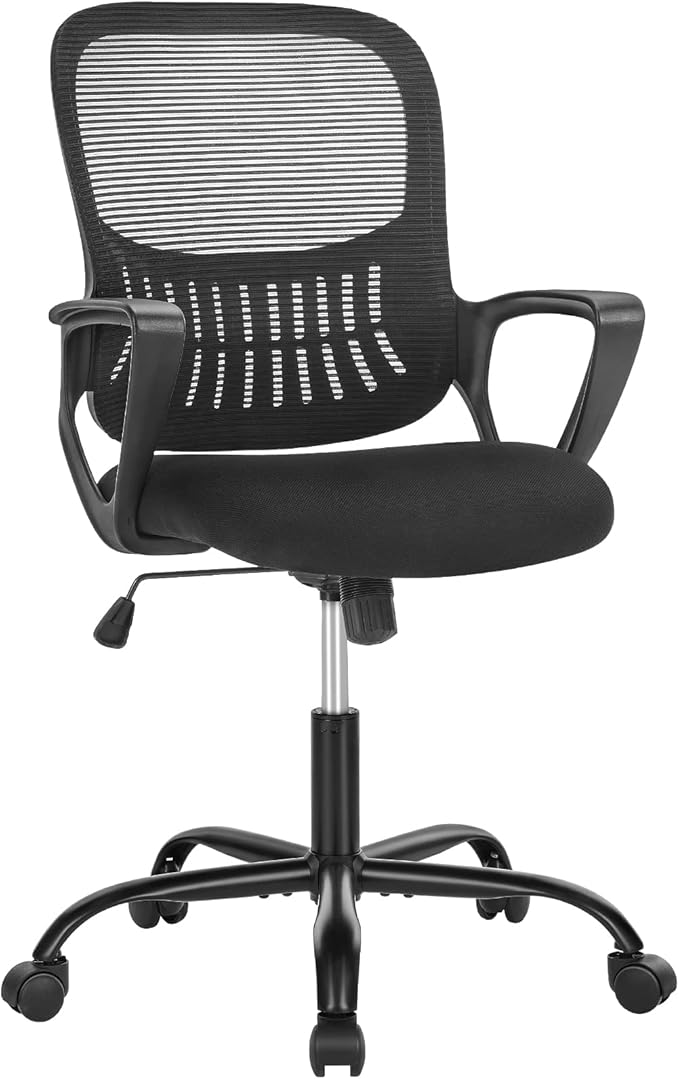 SMUG Office Computer Desk Chair, Ergonomic Mid-Back Mesh Rolling Work Swivel by SMUG