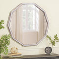 ULIKE White Wood Mirror for Wall, 30 Inch Rustic Farmhouse Mirror by ULIKE