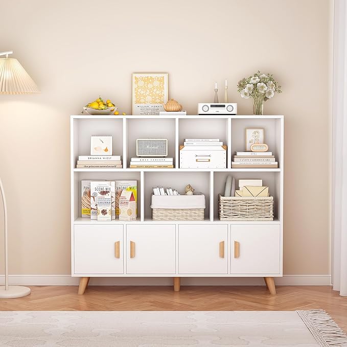 Cubby Shelf Bookcase with Doors - Image 3