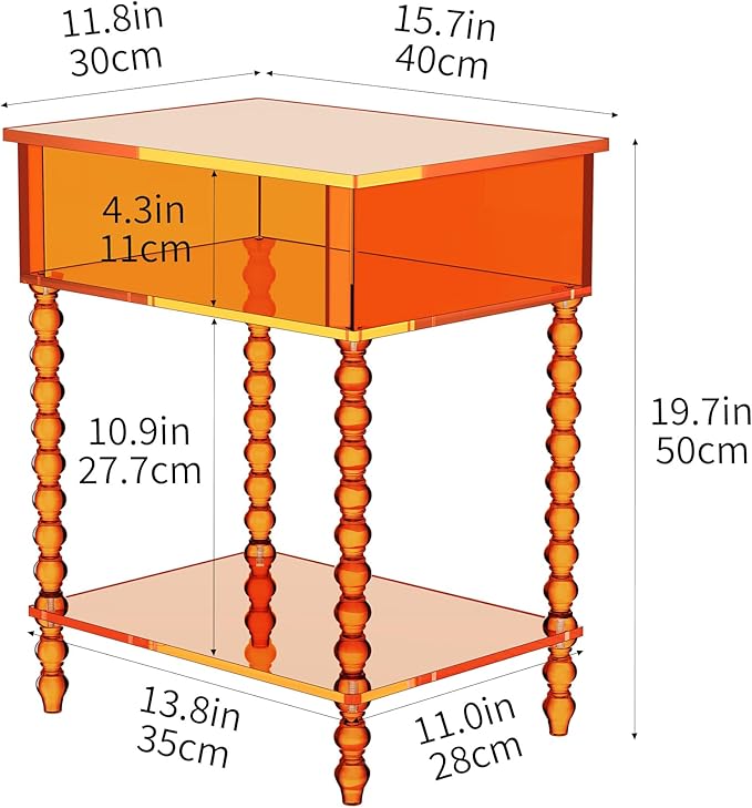 Acrylic Side Table, Nightstand for Living Room - Image 3