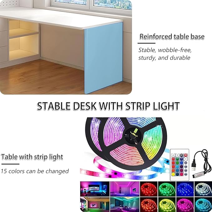 L Shaped Gaming Desk with Drawers and Cabinet Minimalist Computer Desk with - Image 5