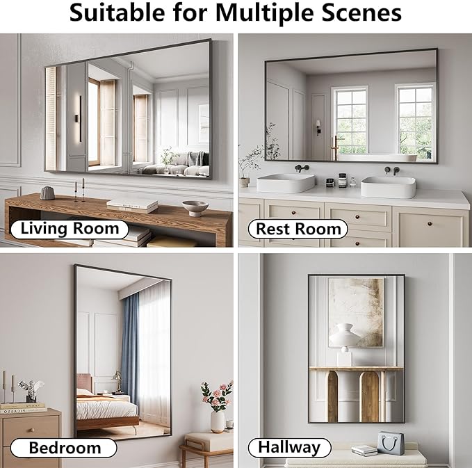 Koonmi Bathroom Mirror 36x55 Bathroom Wall-Mounted Mirrors, Modern Vanity Mirror - Image 4