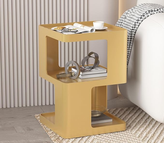 Metal Gold Nightstands, Modern Side Table - Image 3