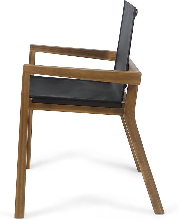 Merax Mesh Seating Solid Wood Dining Chairs Set of 2, French Country Style - Image 3