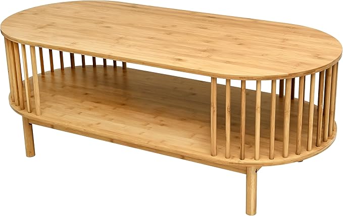 VaeFae Oval Coffee Table, Bamboo Coffee Table by VaeFaeDirect