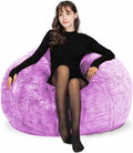 Bean Bag Chair Cover for Adults Kids Comfy Fluffy Oversized Round Beanbag Chair by FunnyFurnitureforYourHous