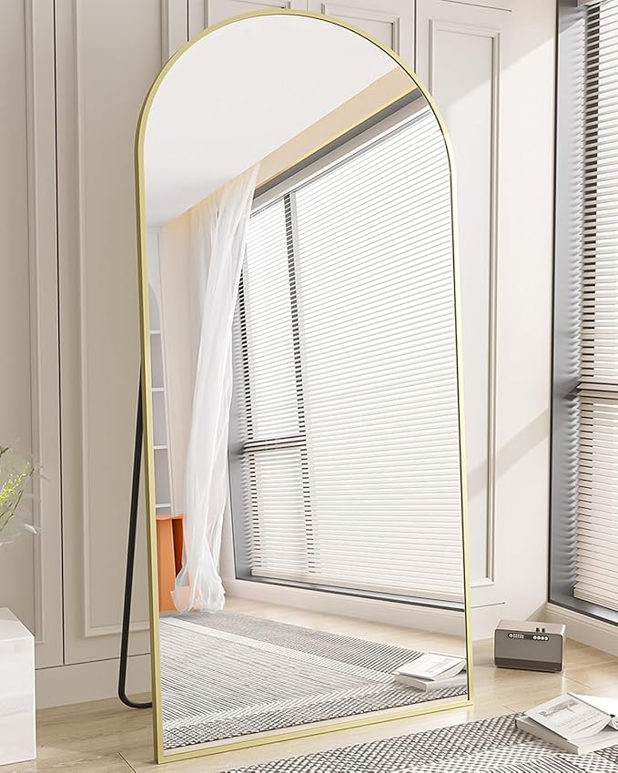 Koonmi 34"x76" Arched Full Length Mirror, Vanity Mirror - Image 5
