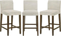 CHITA Counter Height Bar Stools Set of 3, Fabric in Ivory by CHITALIVING