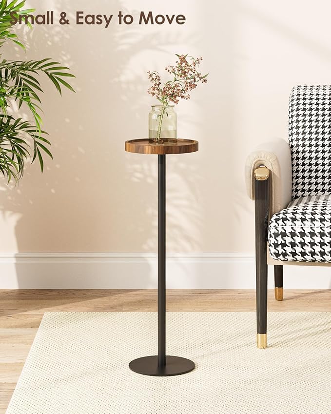 Drink Table, Small Pedestal Side Table, Round Cocktail Table, Circle Accent End - Image 6