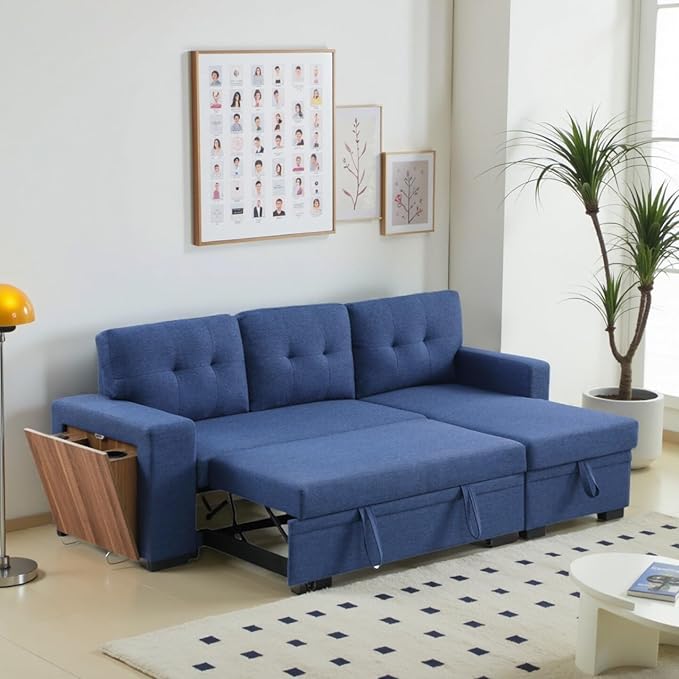 L-Shape Sofa Bed, Pull Out Sleeper Sofa - Image 5