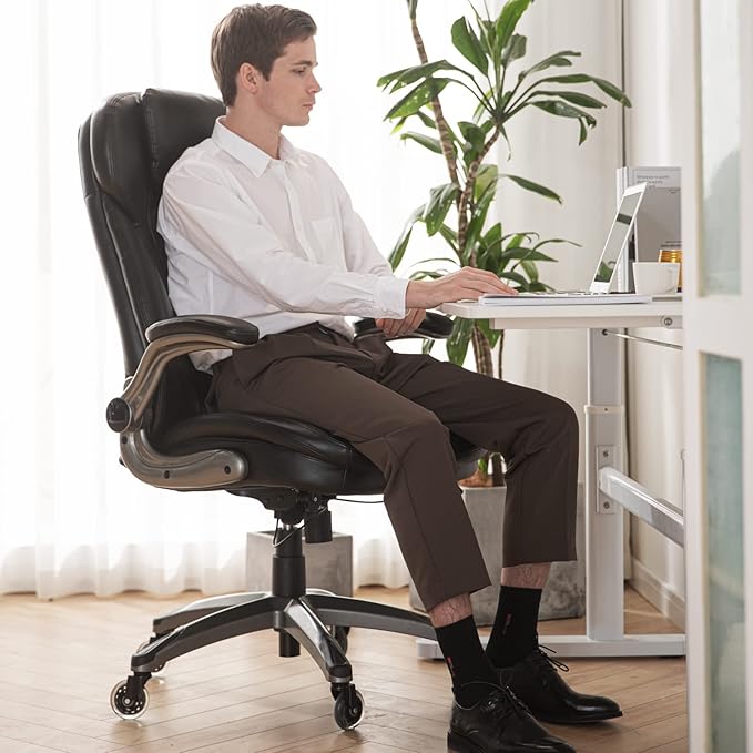 Executive Office Chair-Ergonomic Computer Desk Chair, High Back Leather Chair - Image 2