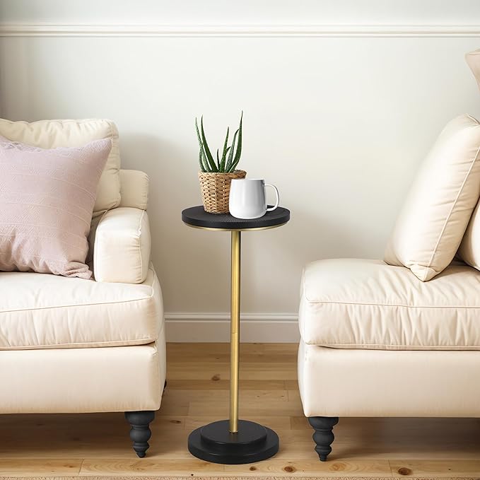 Drink Table Set of 2, Small Round Pedestal Side Table - Image 7