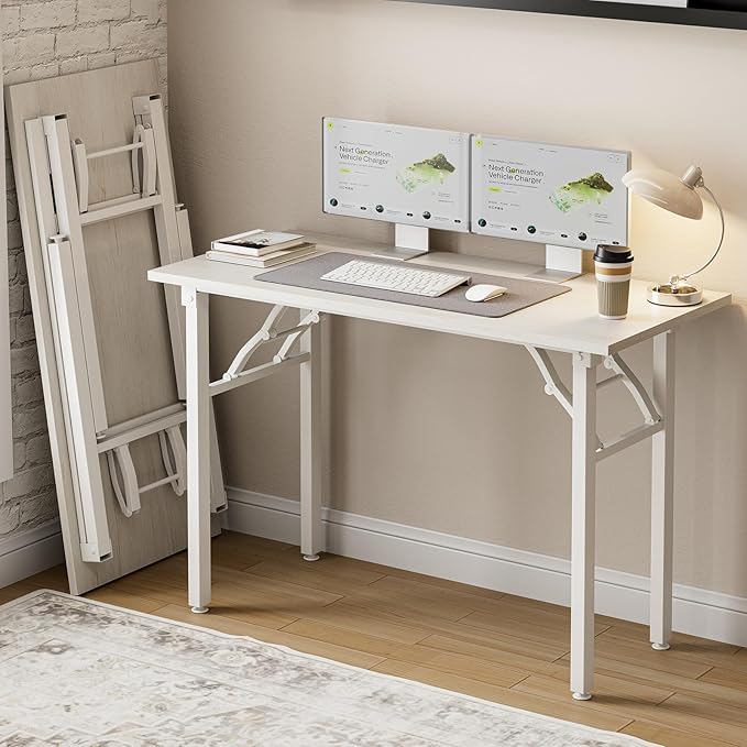 Frylr Small Folding Computer Desk – Portable 43.3 Inch Foldable Laptop Table by Frylr