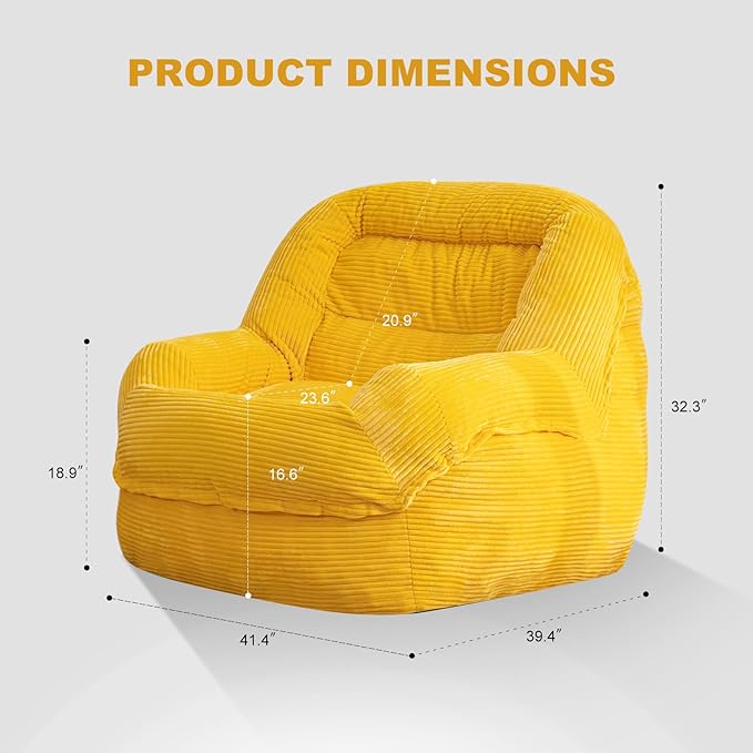 Giant Bean Bag Chair with Armrests - Image 2