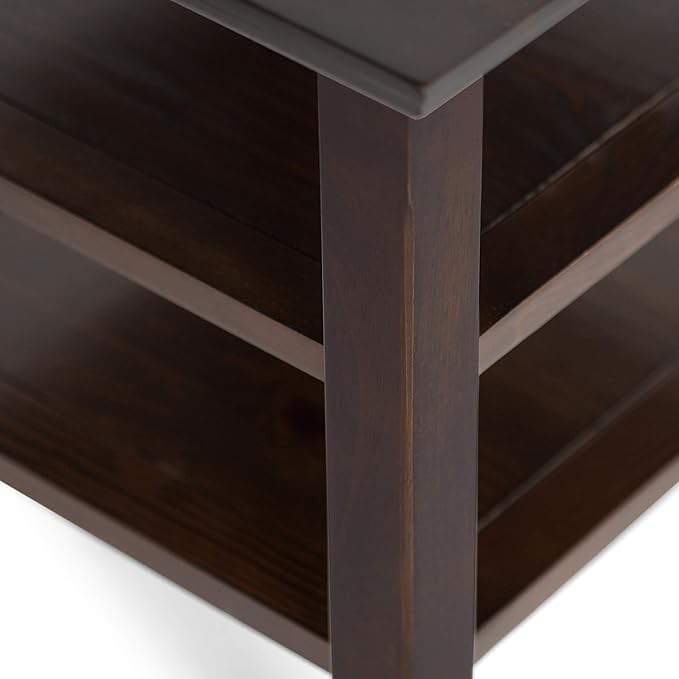 SIMPLIHOME Acadian SOLID WOOD 19 inch Wide Square Transitional End Table in - Image 4