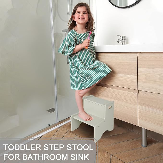 WOOD CITY Wooden Toddler Step Stool - Image 2