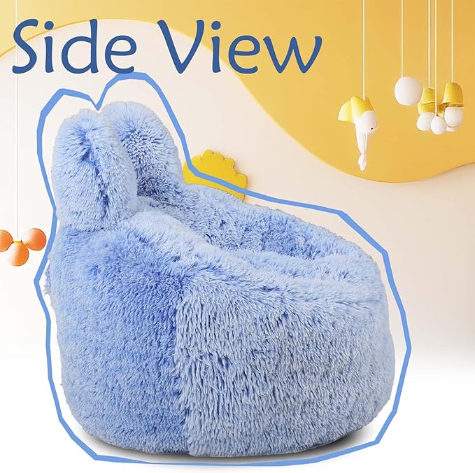 Bean Bag Chair for Kids with Plush Faux Fur Cover, 2.5FT Memory Foam Filled - Image 5