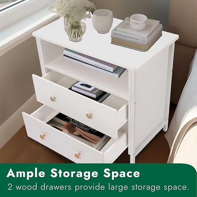 27 Inch Wide Night Stand, Large Wood Night Stand - Image 7