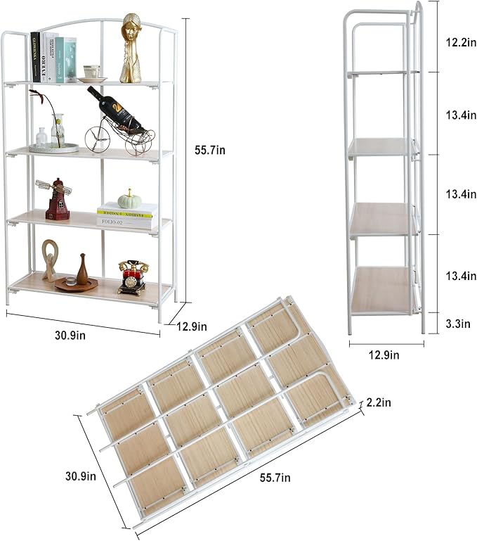 Crofy No Assembly Folding Bookshelf - Image 3