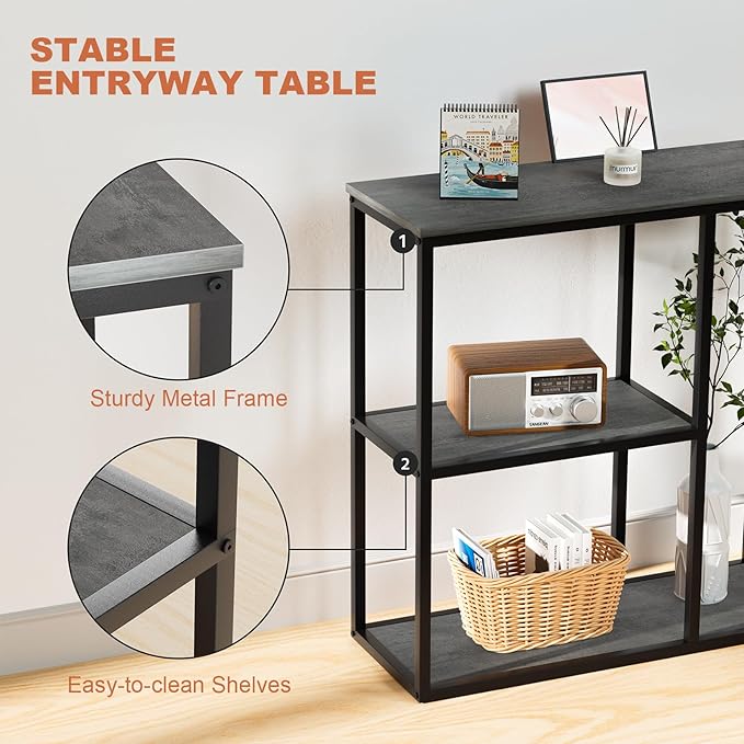 WOHOMO Console Table, 12 Inch Narrow Entryway Table - Image 7