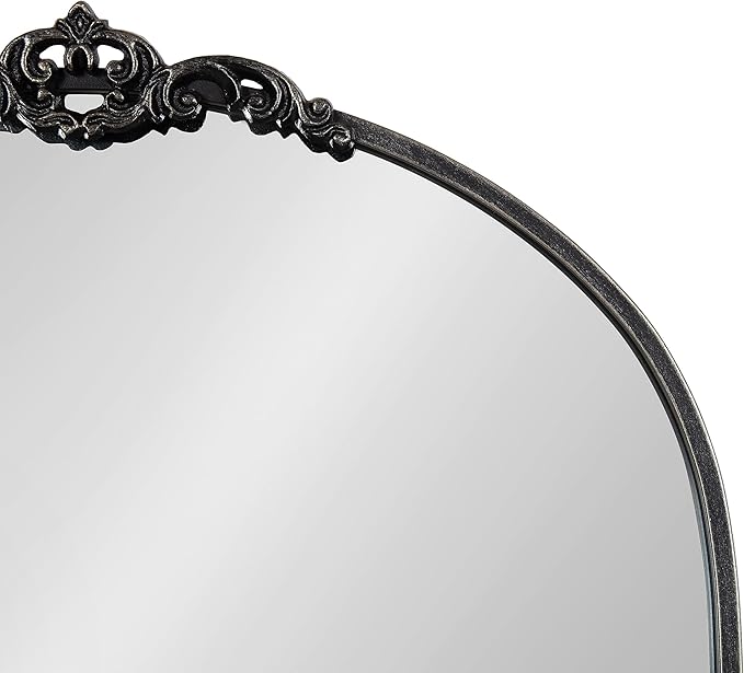 Kate and Laurel Myrcelle Traditional Arched Mirror; 30 x 32; Black; Decorative - Image 6