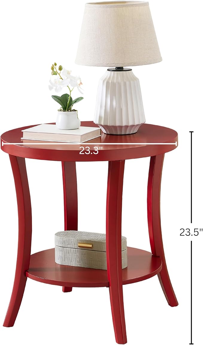 Roundhill Furniture Perth Contemporary Round End Table - Image 2