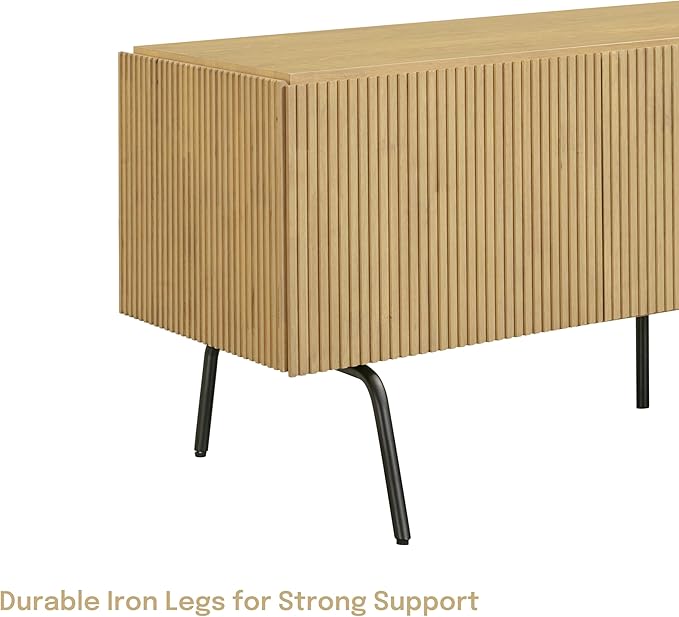 NTC Veil TV Stand with 3 Doors for TVs up to 60’’, Media Console with Vertical - Image 9