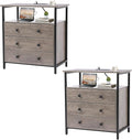 3 Wooden Drawers Nightstand, 27 Inch Wide Night Stand Set 2 by Edbuosy