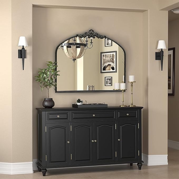 WAMIRRO Arched Mirror, Antique Brass Mirrors - Image 6